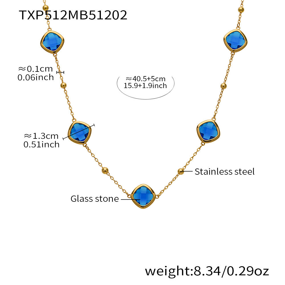 Modern Geometric Glass Jewelry | Stainless Steel Necklaces, Bracelets & Earrings