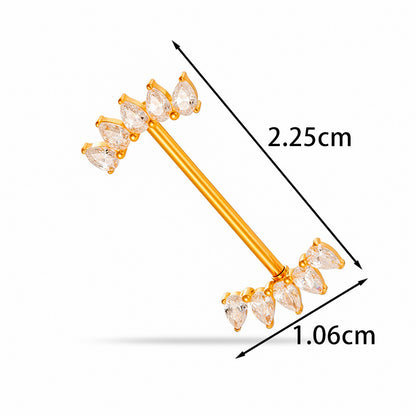 G23 Titanium Nipple Ring with CZ Gem | F136 Implant Grade Barbell Piercing Jewelry