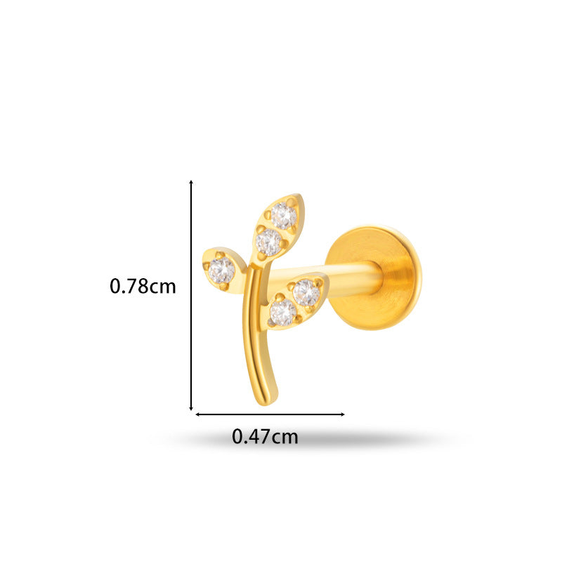 G23/F136 Titanium Flower Flat Back Labret Stud – 9 Designs | Hypoallergenic Cartilage Piercing Jewelry