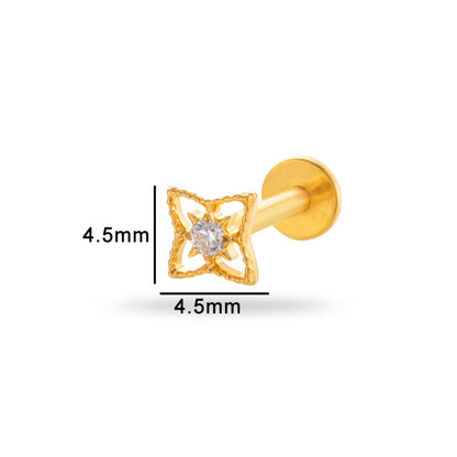 G23/F136 Titanium Zircon Lip & Cartilage Piercing Jewelry | Internally Threaded Studs | Fashionable & Hypoallergenic