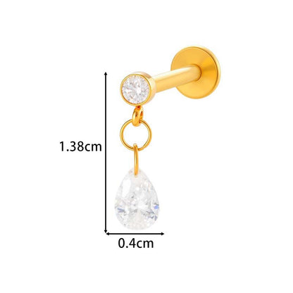 F136 Titanium Internally Threaded Flower CZ Cartilage Stud – Hypoallergenic Piercing Jewelry