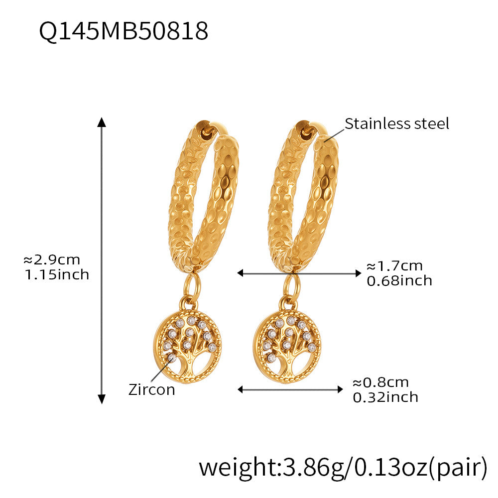 Stainless Steel Zircon Hoop Earrings Set – Creative Fashion Huggie Hoop Dangle Earrings | High-Quality Plated Jewelry