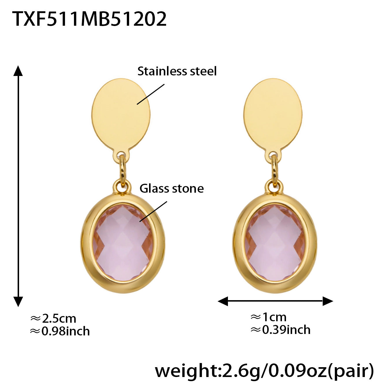 Candy Color Oval Glass Stone Necklace, Bracelet & Earrings Set – Stainless Steel | Fashion Jewelry | Colorful Minimalist Accessories