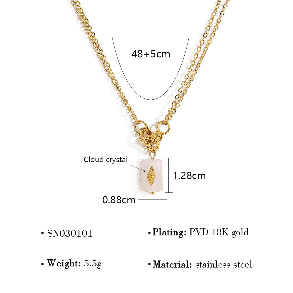 18K Gold Plated Stainless Steel Necklace Collection – Pearl, Tassel & Crystal Pendant Fashion Jewelry