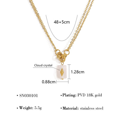 18K Gold Plated Stainless Steel Necklace Collection – Pearl, Tassel & Crystal Pendant Fashion Jewelry