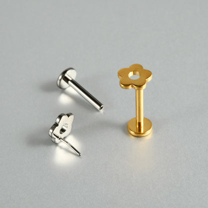 16/18/20G Little Simple Flower Push-in Pin Labret Ear piercings