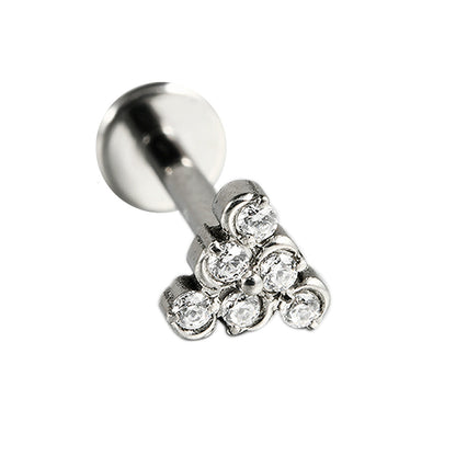 Little Triangle CZ stone Flatback Threadless Labret Ear piercings