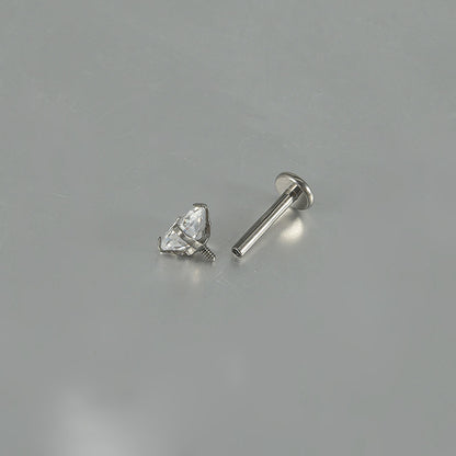18G Star Heart Round crystal threadless Labret Ear Piercing