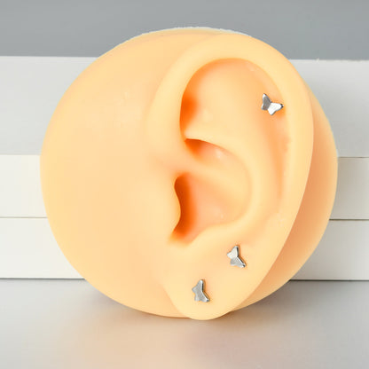 Little Butterfly Push-in Pin Flatback Labret Ear Stud Piercing
