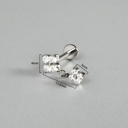 16/18/20G Flowers Drop Pendant Push-in Pin Flatback Ear Piercing