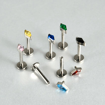 Multi-color Crystal G23 Flatback Threadless Labret Ear Piercings