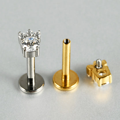 Cute Dog pet footprint zircon stone flatback labret ear piercing