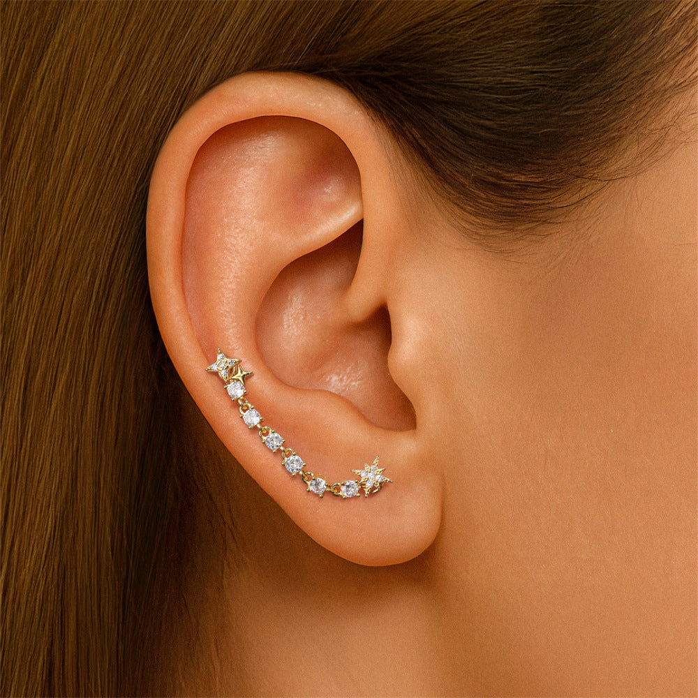 ASTM F136 multi-layers Waterdrop Tassel Pendant Cartilage Chain Piercing Earrings Accessories