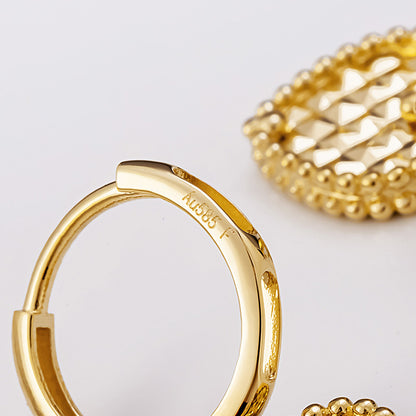 14K Solid Gold Heart Pendant Drop Hoop Earrings – Engraved Gift Jewelry for Women