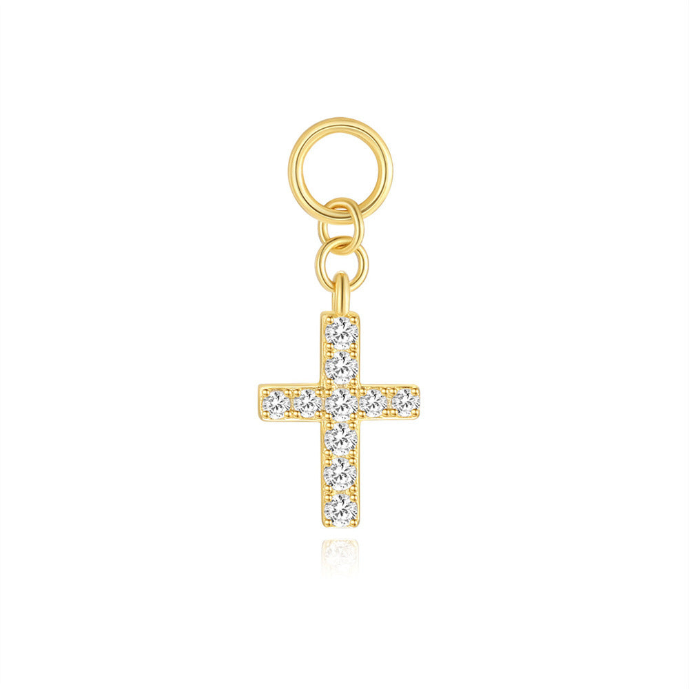 ASTM F136 Charm Cross Chain Pendant Rhinestone Earring Drop accessories