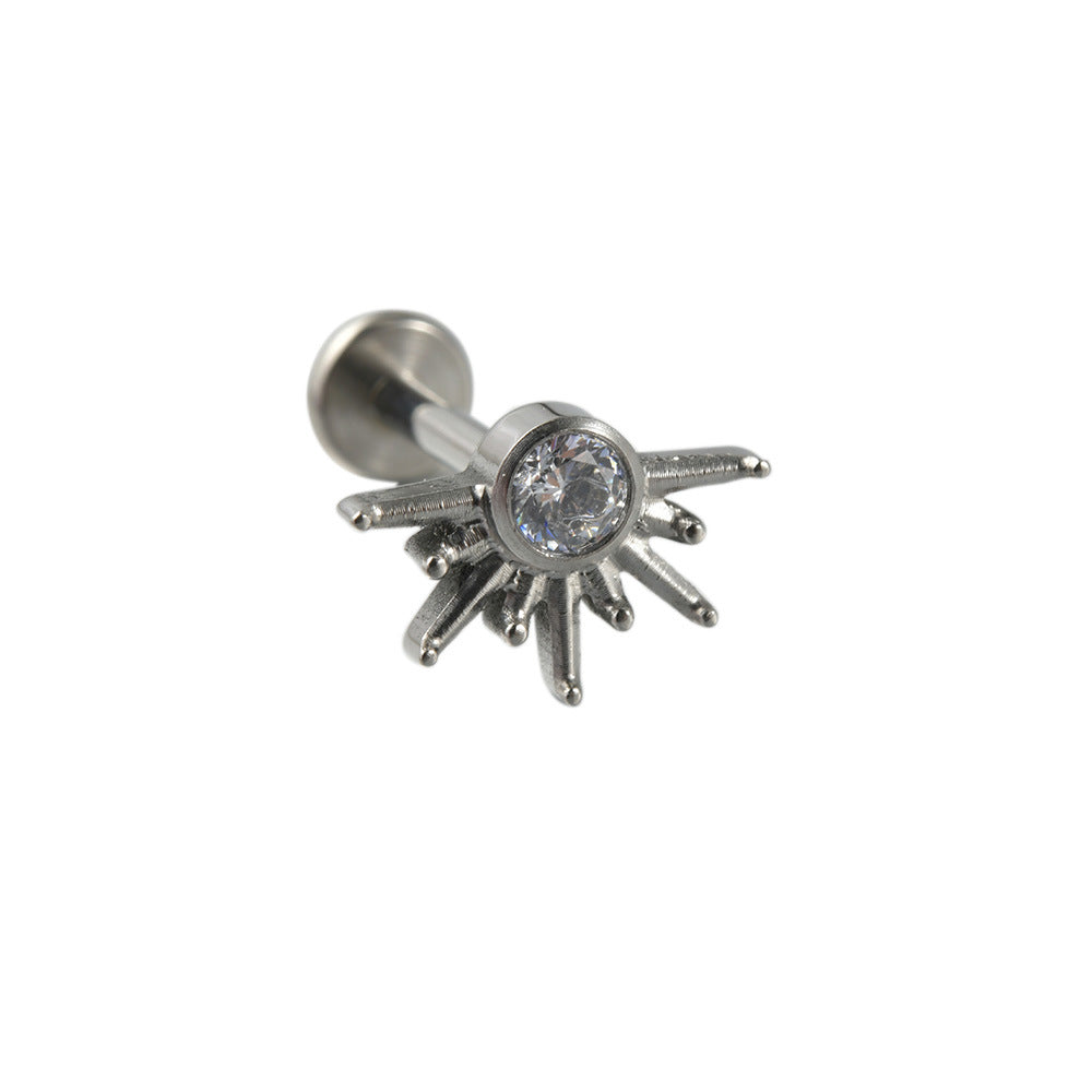 Little Sun shape 18G Threadless Flatback Labret Ear Piercing