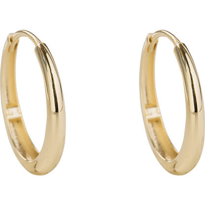 14K Yellow Gold Large Waterdrop Hoop Earrings – Bold, Lightweight & Minimalist