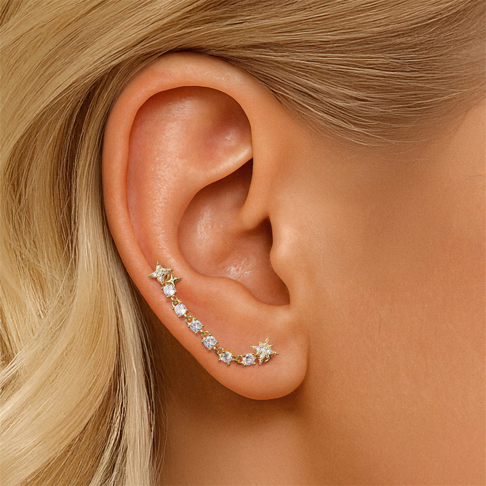 ASTM F136 multi-layers Waterdrop Tassel Pendant Cartilage Chain Piercing Earrings Accessories