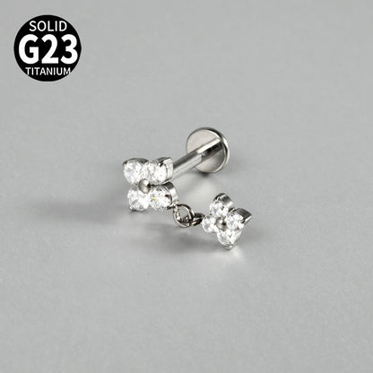 16/18/20G Flowers Drop Pendant Push-in Pin Flatback Ear Piercing