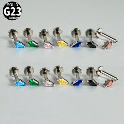 Multi-color Crystal G23 Flatback Threadless Labret Ear Piercings
