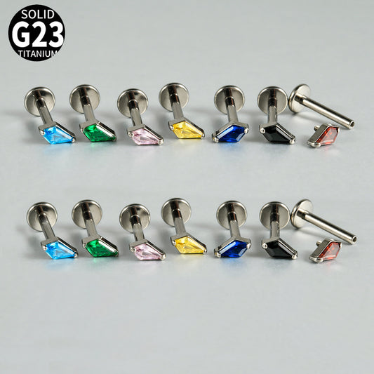 Multi-color Crystal G23 Flatback Threadless Labret Ear Piercings