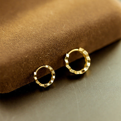 18K/14K Solid Gold Geometric Polished Drop Earrings – Minimalist Luxury Design