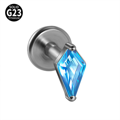 Multi-color Crystal G23 Flatback Threadless Labret Ear Piercings