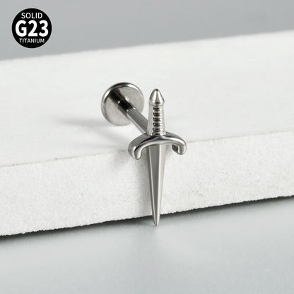 G23 Little Sword Labret Ear Piercing Threadless Flatback Jewelry