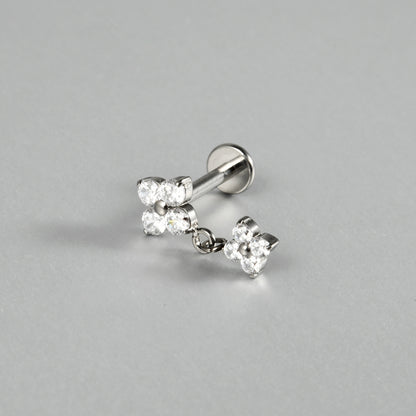 16/18/20G Flowers Drop Pendant Push-in Pin Flatback Ear Piercing