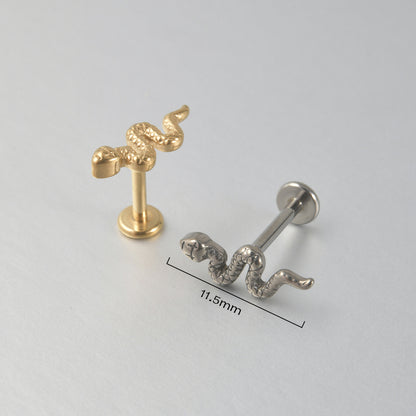 Cute Snake Flatback Threadless Lip Ring Labret Ear Piercing