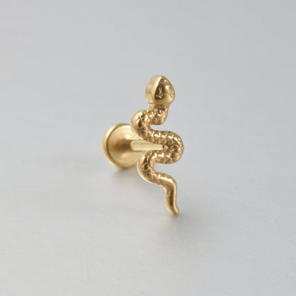 Cute Snake Flatback Threadless Lip Ring Labret Ear Piercing