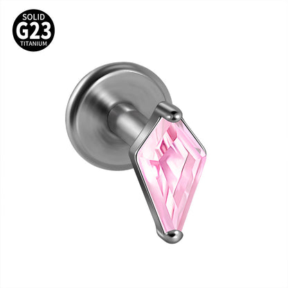 Multi-color Crystal G23 Flatback Threadless Labret Ear Piercings