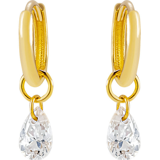 14K Solid Gold Moissanite stone for simple pendant Huggies Earrings