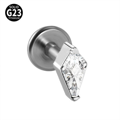 Multi-color Crystal G23 Flatback Threadless Labret Ear Piercings