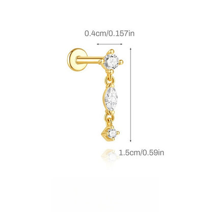 ASTM F136 Flower/ Woodpecker/Fish/Butterfly Flatback Cartilage Piercing Earrings