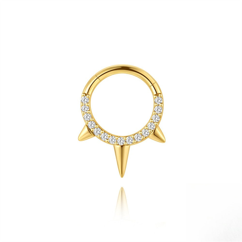 ASTM F136 Zircon Tassel Ear Cuff Nose Ring Piercing Earring Tragus