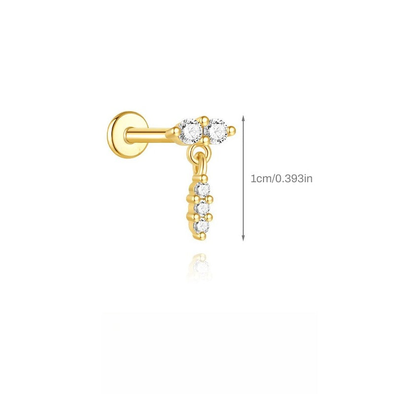 ASTM F136 Flower/ Woodpecker/Fish/Butterfly Flatback Cartilage Piercing Earrings