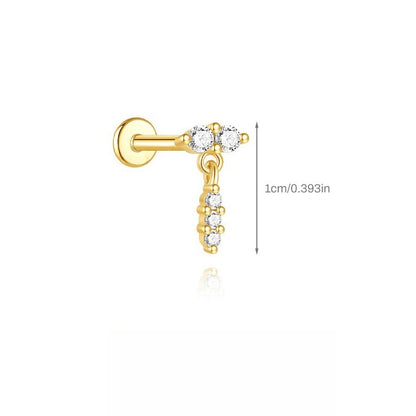 ASTM F136 Flower/ Woodpecker/Fish/Butterfly Flatback Cartilage Piercing Earrings
