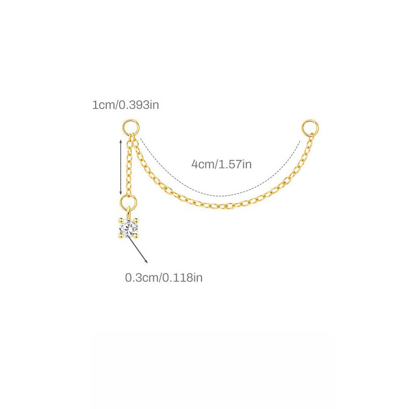 ASTM F136 Star Moon shapes Long Zircon titanium long pendant chain earrings accessories