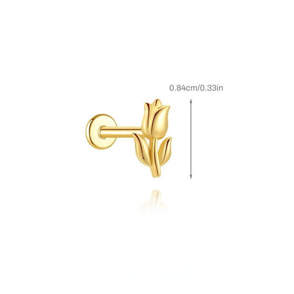 ASTM F136 Flower/ Woodpecker/Fish/Butterfly Flatback Cartilage Piercing Earrings