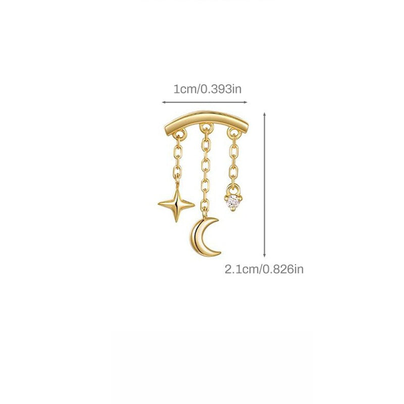 ASTM F136 Multi-Layer pendant zircon heart shape flatback ear Piercing Earring stud