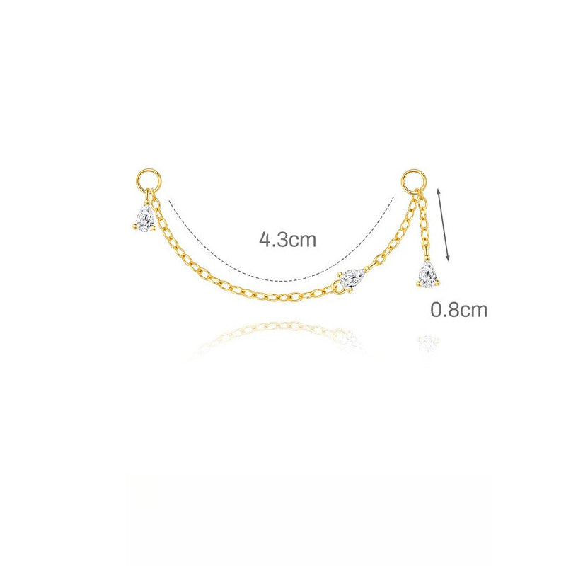 ASTM F136 Moissanite Tassel Pendant Cartilage Chain Piercing Earrings accessories