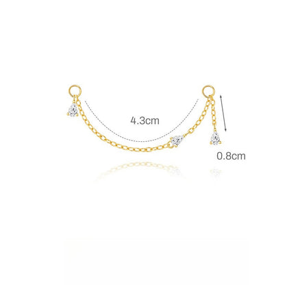 ASTM F136 Moissanite Tassel Pendant Cartilage Chain Piercing Earrings accessories