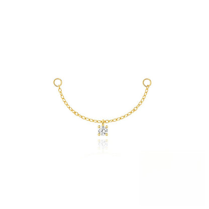 ASTM F136 Long chain rhinestones cartilage tassel dangle piercing earrings accessories