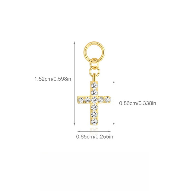 ASTM F136 Charm Cross Chain Pendant Rhinestone Earring Drop accessories