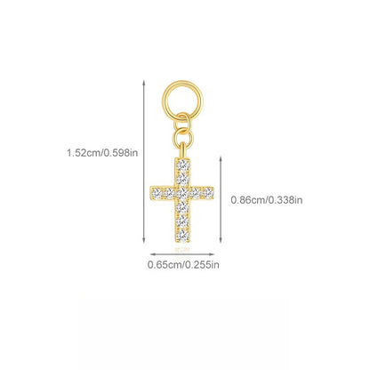 ASTM F136 Charm Cross Chain Pendant Rhinestone Earring Drop accessories