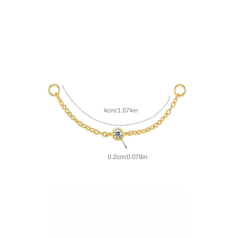 ASTM F136 Marquise Zircon Pendant Long Chain Cartilage Piercing Earrings Accessories