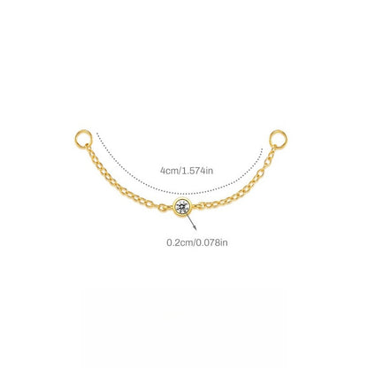 ASTM F136 Marquise Zircon Pendant Long Chain Cartilage Piercing Earrings Accessories