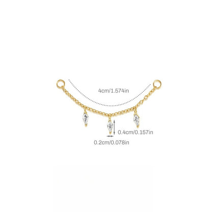 ASTM F136 Marquise Zircon Pendant Long Chain Cartilage Piercing Earrings Accessories