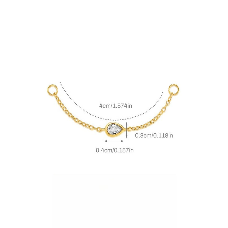 ASTM F136 Marquise Zircon Pendant Long Chain Cartilage Piercing Earrings Accessories